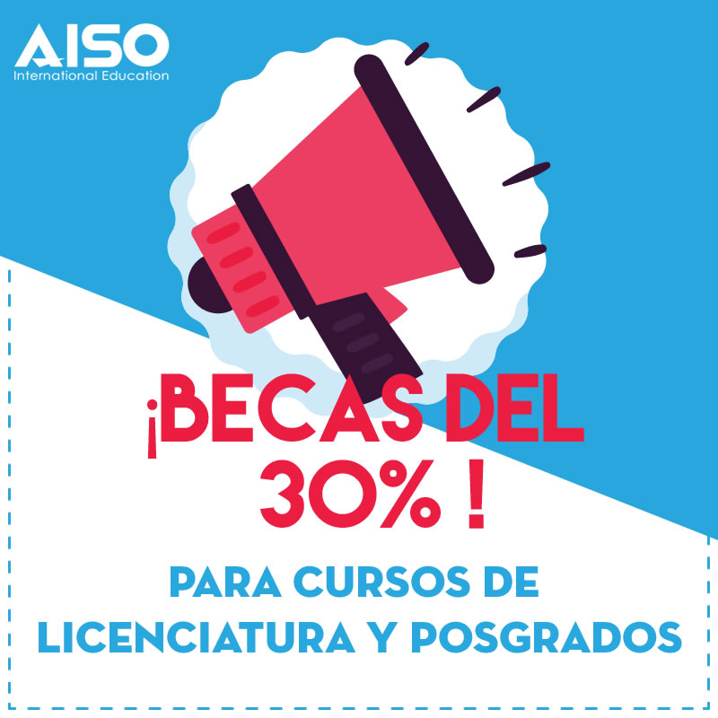 becas del 30% para cursos de licenciatura o postgrados.